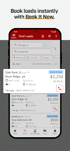 Truckstop app showing the booking confirmation process
